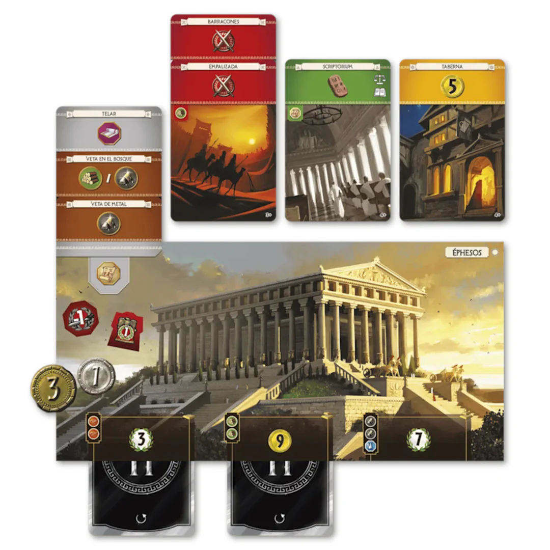 Componentes: 7 Wonders - Juego de Mesa Familiar Componentes: 7 Wonders - Juego de Mesa Familiar | TOP TOYS